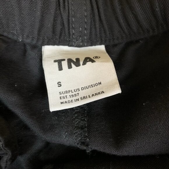 TNA Aritzia Black Cotton Jogger Pants Elastic Waist Drawstring Small Men's - Picture 5 of 7